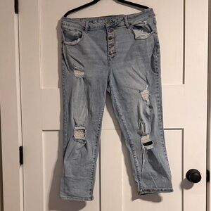 Maurices Light Blue Distressed Boyfriend Jeans